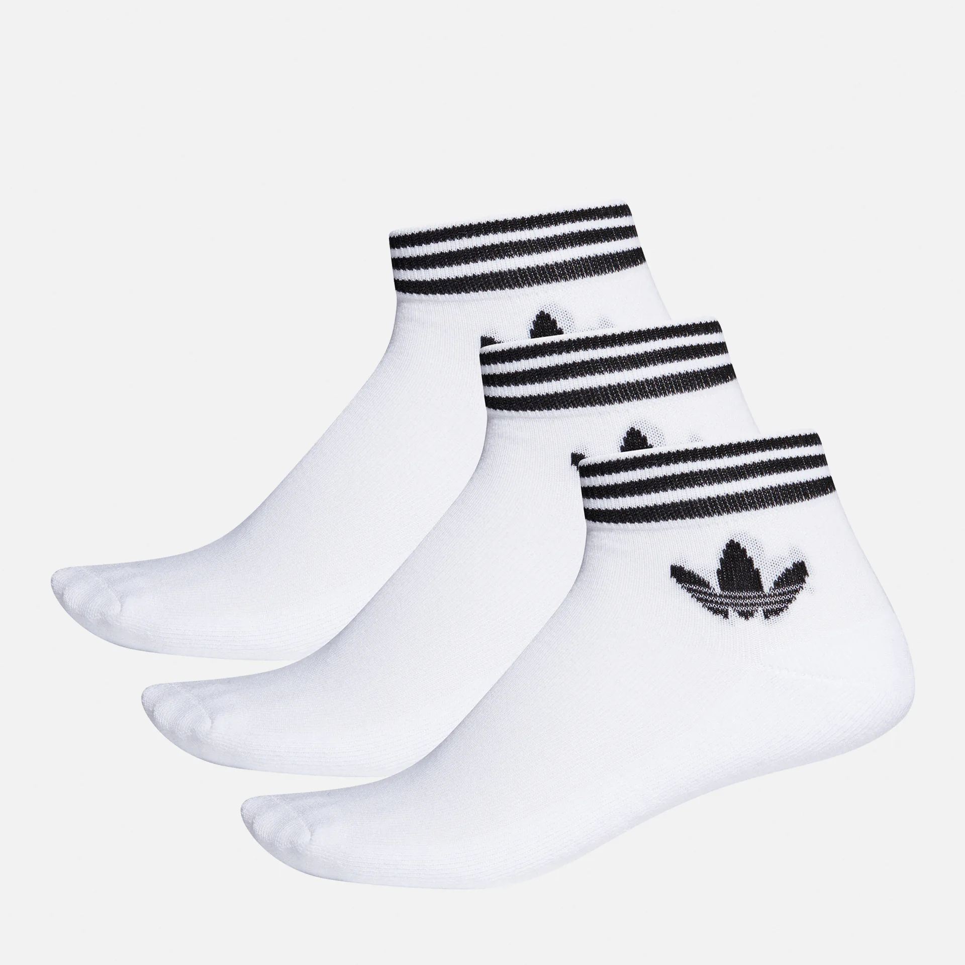 adidas Trefoil Ankle Socks White Black